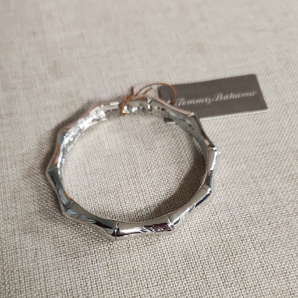Tommy Bahama Bamboo Leaf Silver Bracelet Nwt - Picture 2 of 7